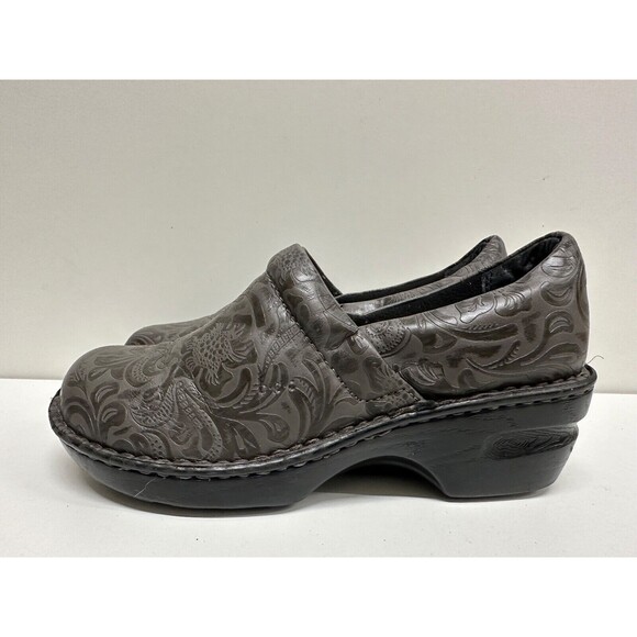 BOC Born Concepts women rsize 7.5 M EU 38.5 gray embossed floral clogs shoes - Picture 3 of 12